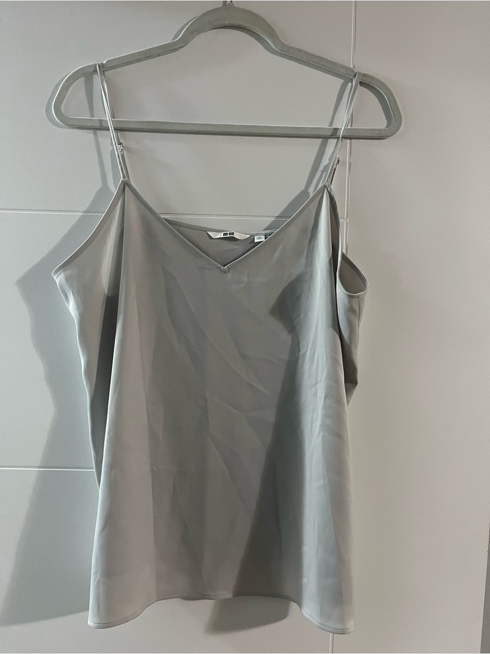 Uniqlo Light Silver-Gray Satin-Feel V-Neck Camisole